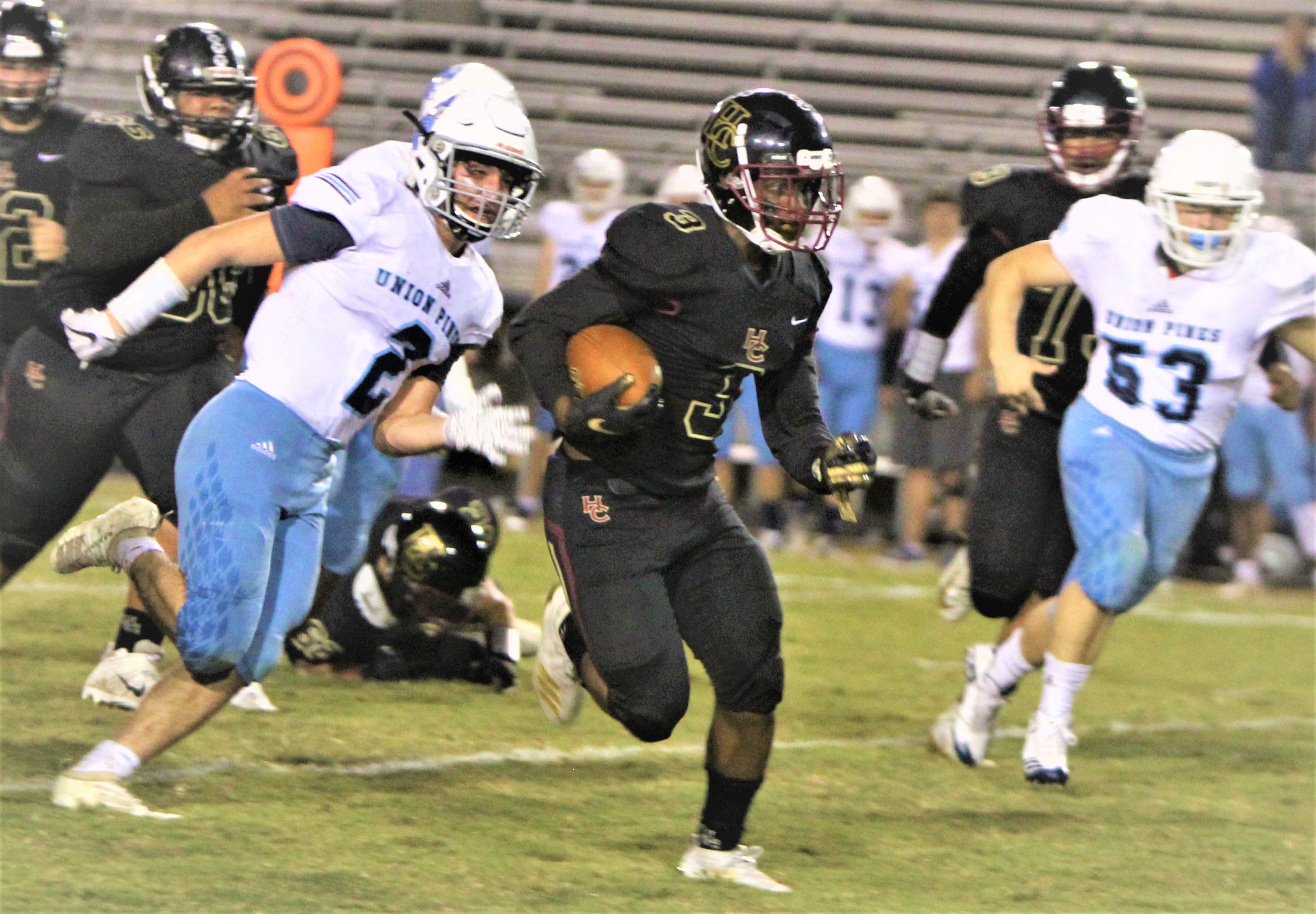 Defensive score lifts Union Pines to 27-24 win at HC